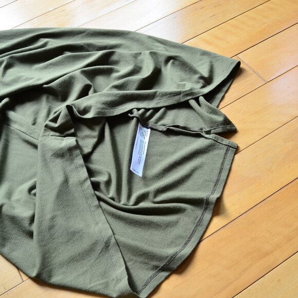 Eileen Fisher Olive Green V-neck Jersey Dress Size S/P - Picture 7 of 10